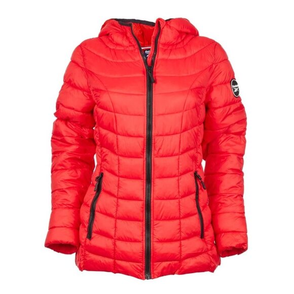 Reebok Jackets & Blazers - Reebok Womens Quilted Glacier Shield Red Jacket With Hood/NWT/M